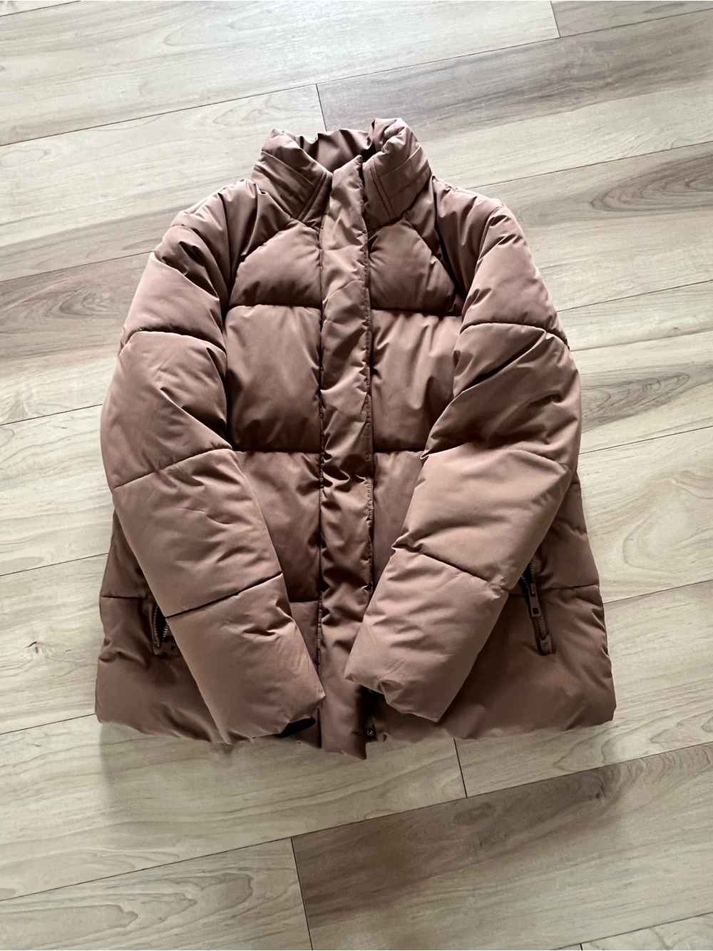 Brown Quilted Puffer Jacket